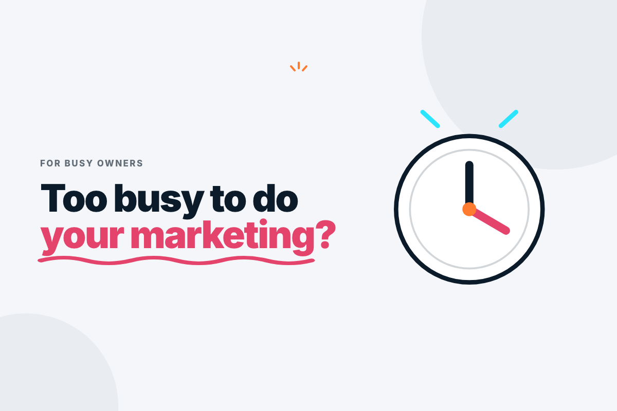 Busy small business owner deciding whether to outsource marketing to save time