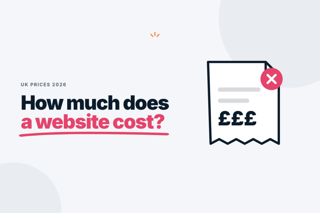 Web design cost UK comparison showing 2026 prices for monthly plans and one-off builds