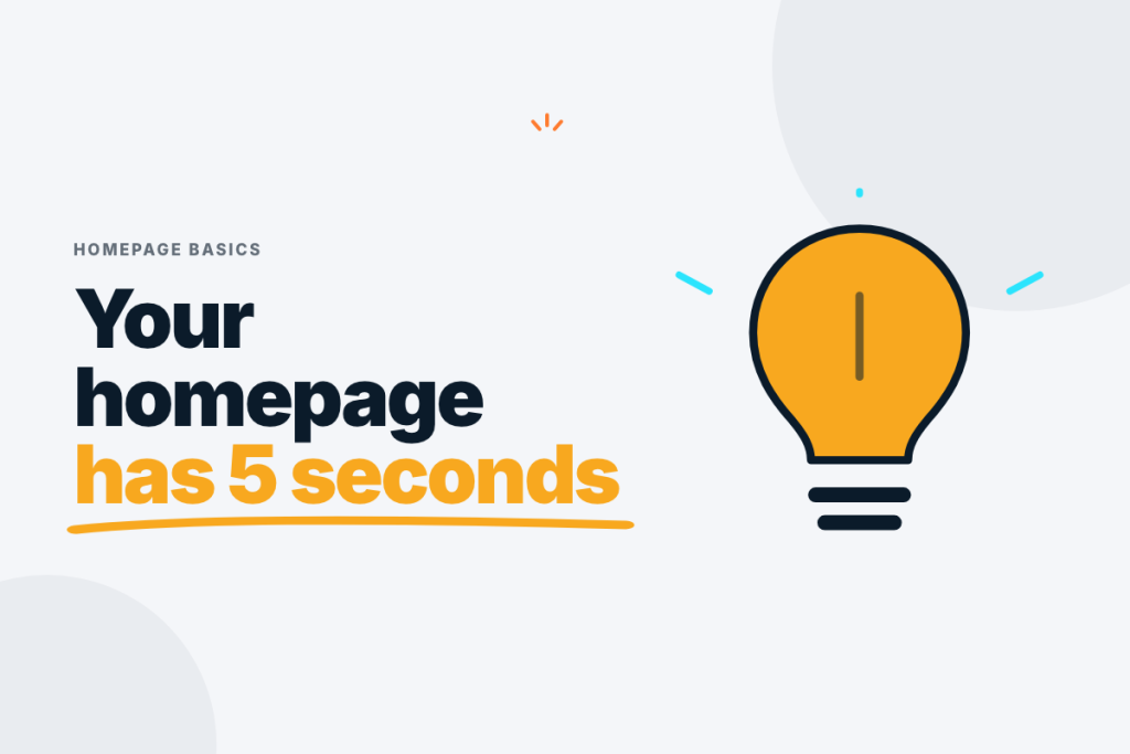 Annotated homepage design showing the nine elements visitors look for in the first five seconds