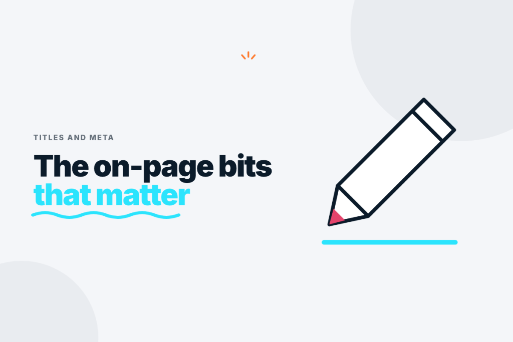On page SEO elements labelled on a web page: meta title, description, headings and internal links