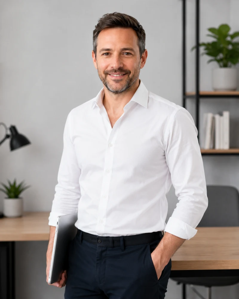 Dan Harper, the fictional MarketingDone4U guide