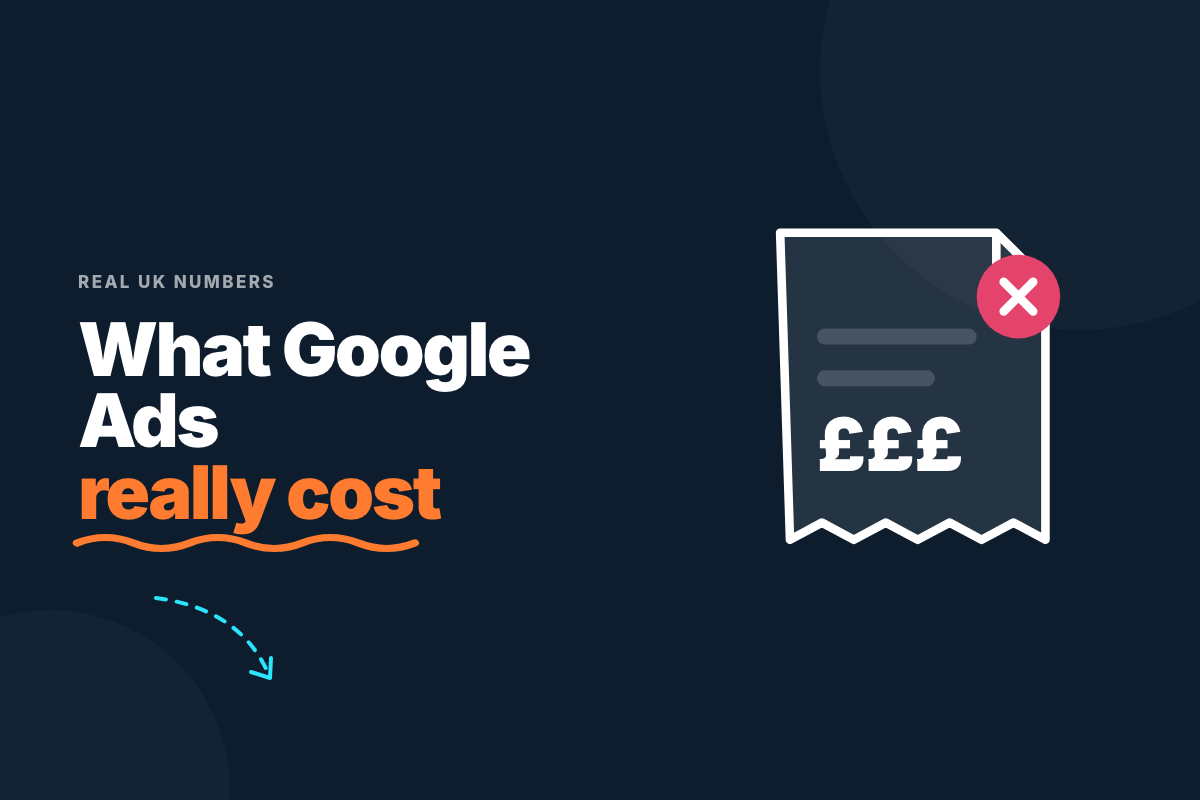 Google Ads pricing breakdown for a UK small business, separating management fees from ad spend
