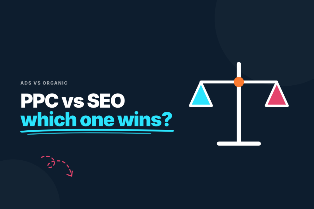 PPC vs SEO comparison showing paid ads delivering fast results while SEO compounds over time