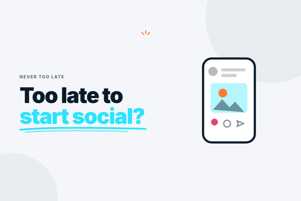Social media marketing for small business, showing a late starter building a simple posting plan